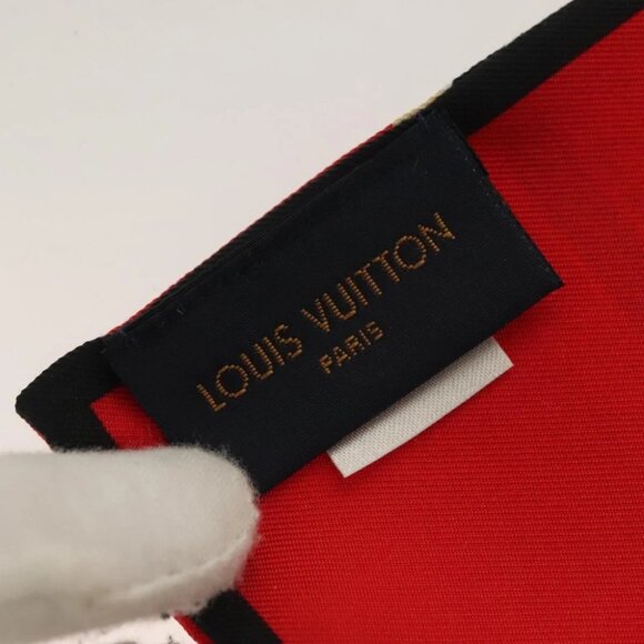 LOUIS VUITTON Bandeau Trunk Scarf Silk Beige M73964 LV Auth - Picture 2 of 6